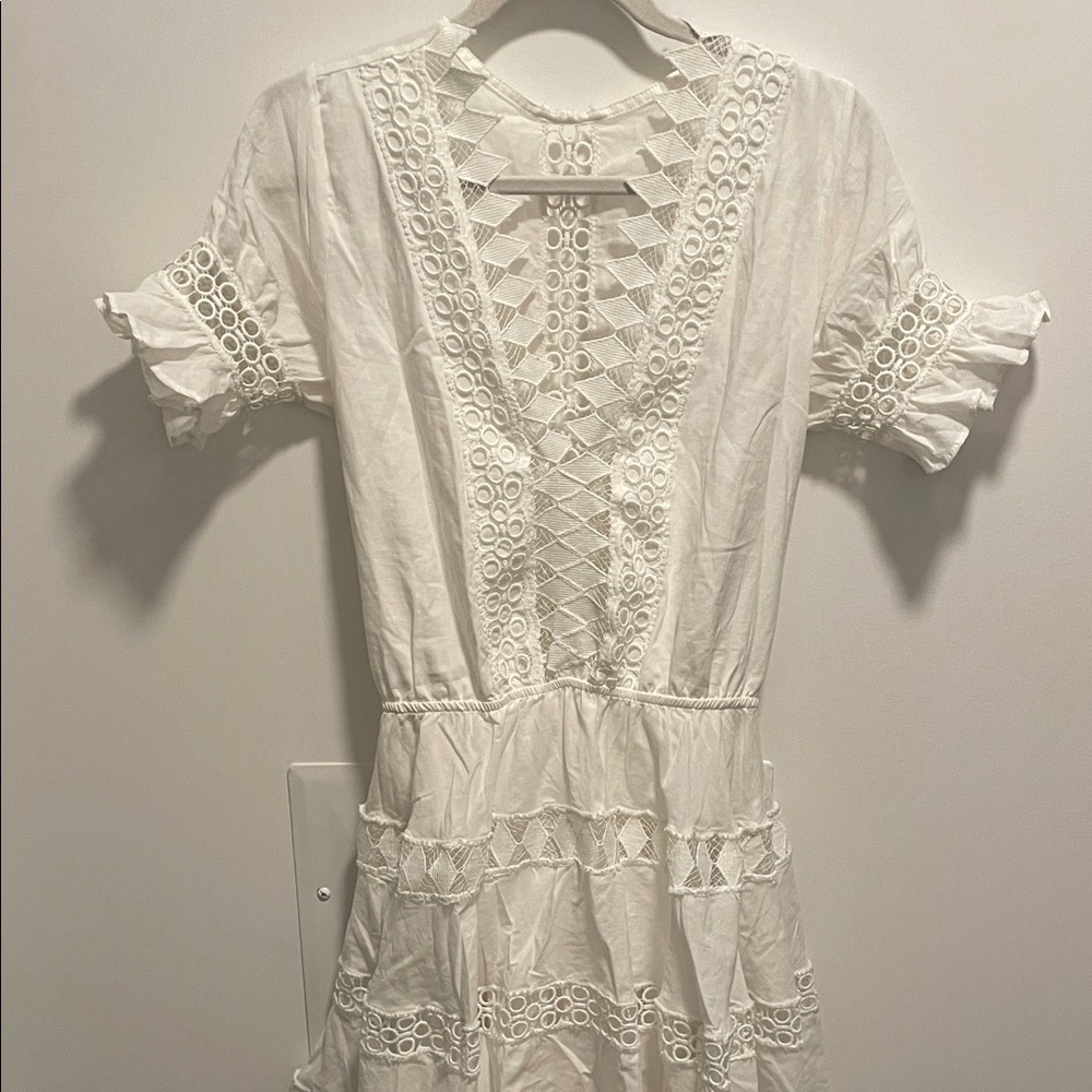 Peixoto White Lace Midi Dress